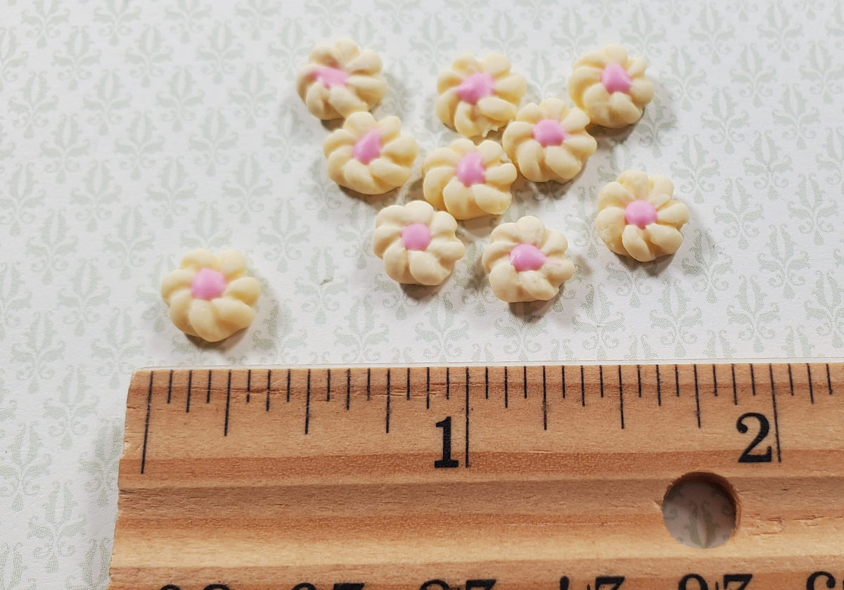 Dollhouse Blossom Flower Cookies Set of 10 1:12 Scale Miniatures Food Groceries