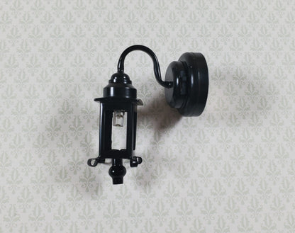 Dollhouse Battery Light Hamilton Coach Lamp Black Metal 1:12 Scale HW2308