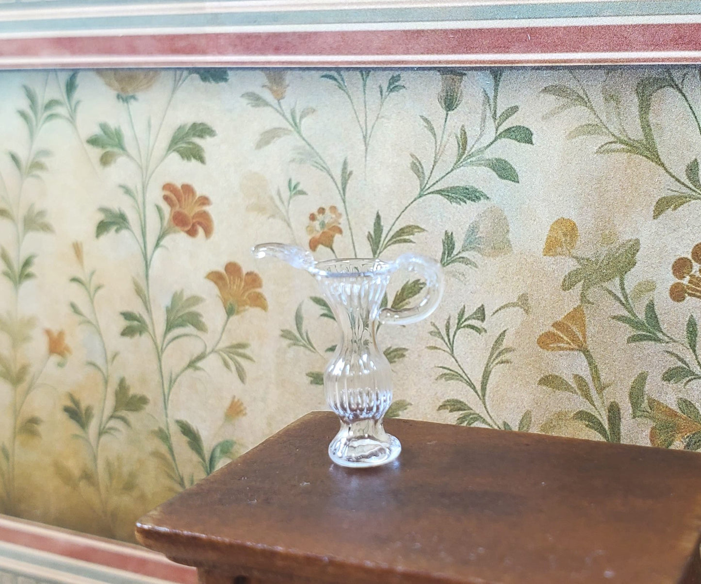 Dollhouse HALF SCALE Clear Elongated Pitcher 1:24 Miniature Kitchen