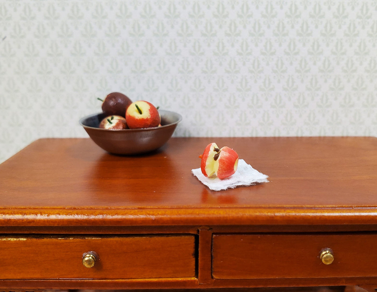 Dollhouse Eaten Apple Core 1:12 Scale Miniature Food Kitchen Fruit Snacks