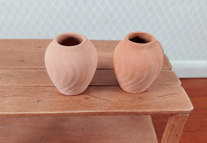Dollhouse Terra Cotta Vase Set of 2 Unglazed 1:12 Scale Miniatures