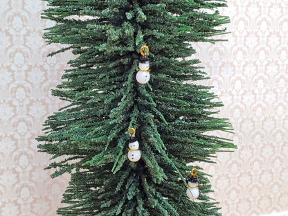 Dollhouse Snowman Christmas Ornaments with Top Hats x3 1:12 Scale Miniatures