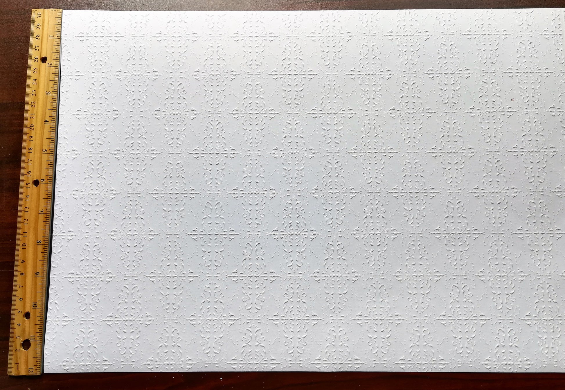 Dollhouse Ceiling Paper Embossed White 1:12 Scale Miniature 17 "x 12"