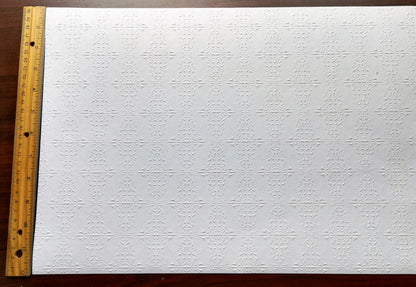 Dollhouse Ceiling Paper Embossed White 1:12 Scale Miniature 17 "x 12"