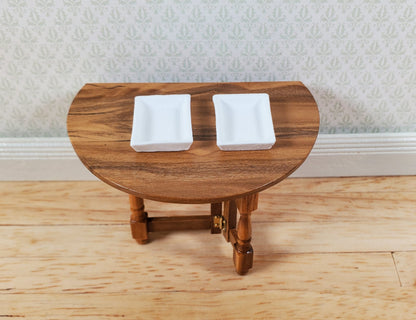 Dollhouse HALF SCALE Rectangular White Unglazed Ceramic Baking Trays 1:24