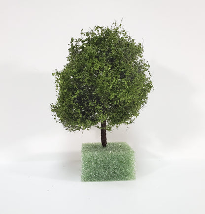 Miniature Tree or Bush Light Green 4" Tall on a flat base Model Scenery Garden Shrub