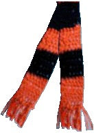 Dollhouse Handknitted Scarf Orange and Black 1:12 Scale Miniature