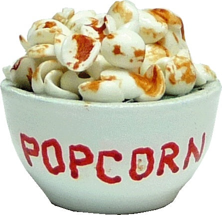 Dollhouse Popcorn in a Bowl 1:12 Scale Miniature Food Kitchen