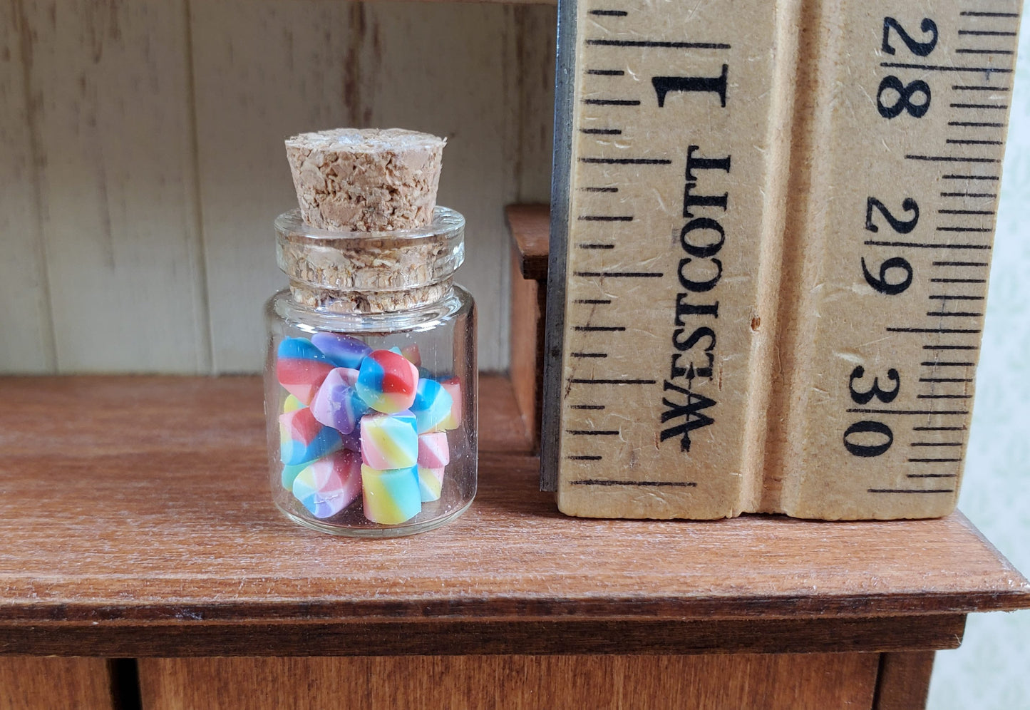 Dollhouse Treat Jar with Colorful Candy Bits 1:12 Scale Miniature