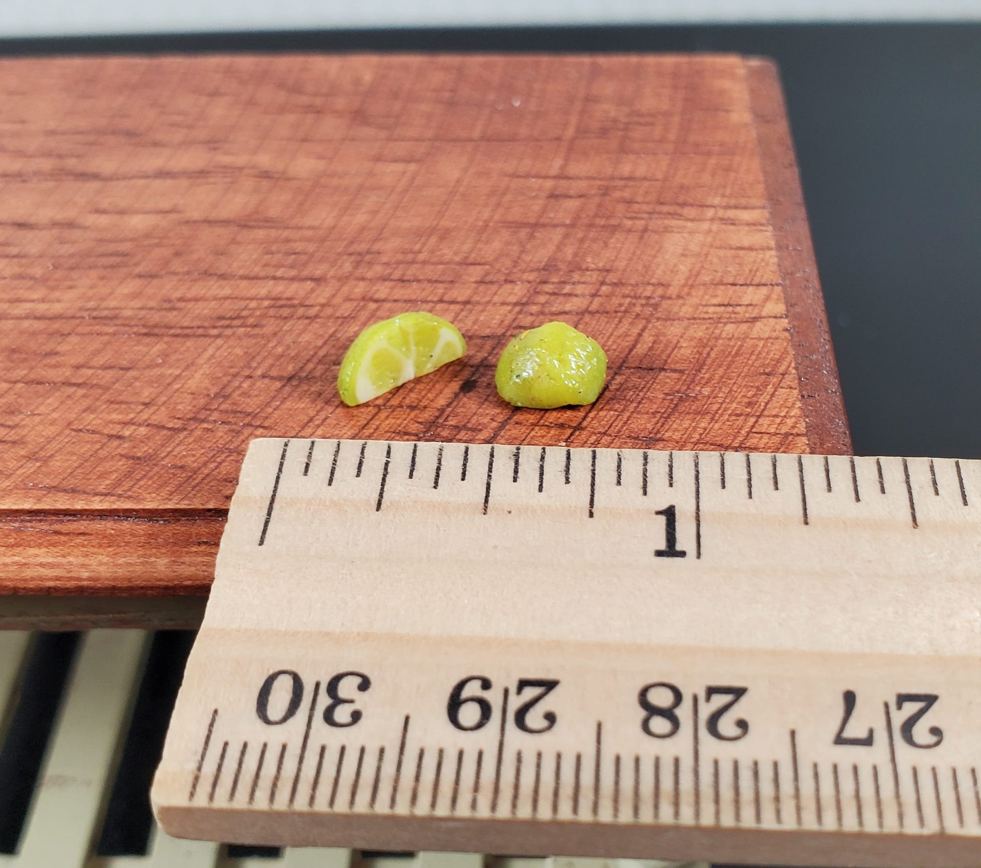 Dollhouse Lime Wedges 2 Pieces 1:12 Scale Miniature Food Handmade