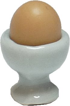 Dollhouse Large Brown Egg in a Cup Server 1:12 Scale Miniature