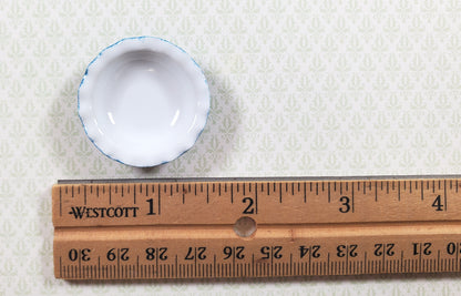 Dollhouse Pie Plate or Bowl Ceramic Blue 1:12 Scale Miniature Kitchen Accessory
