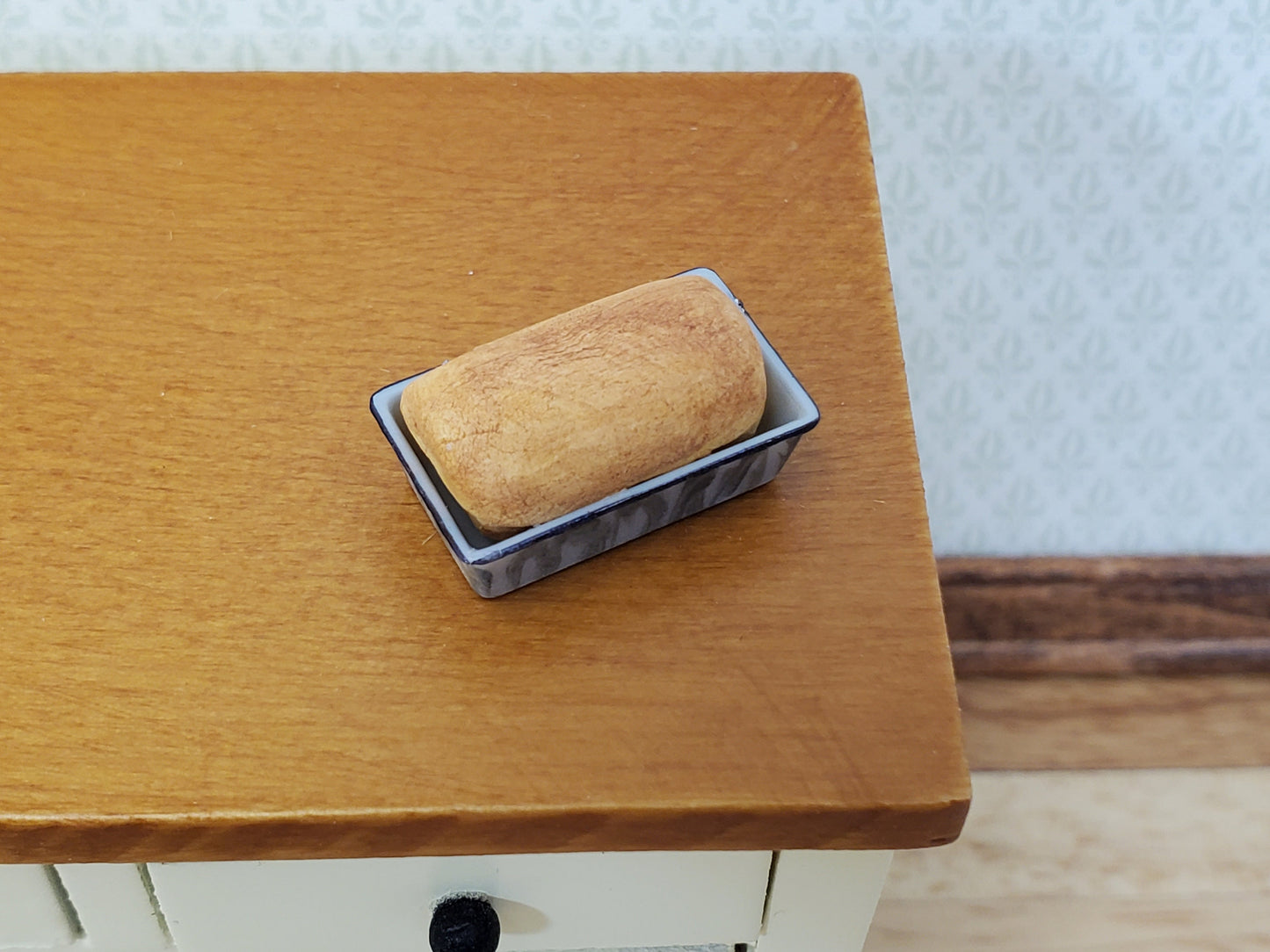 Dollhouse Bread in a Baking Pan Handmade 1:12 Scale Miniature Food Kitchen Bakery