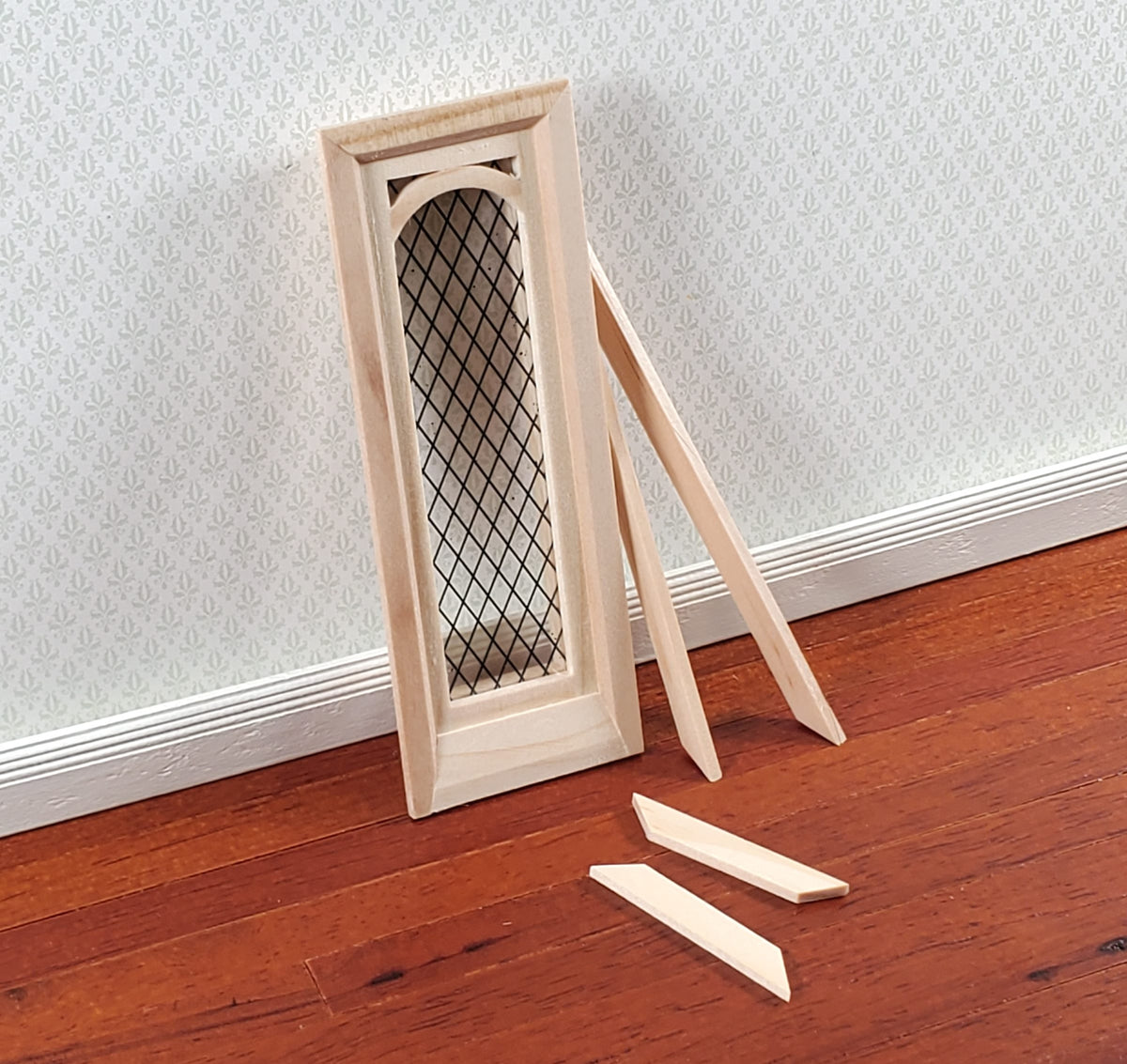 Dollhouse Small Narrow Window 1:12 Scale Wood with Interior Trim and Acrylic