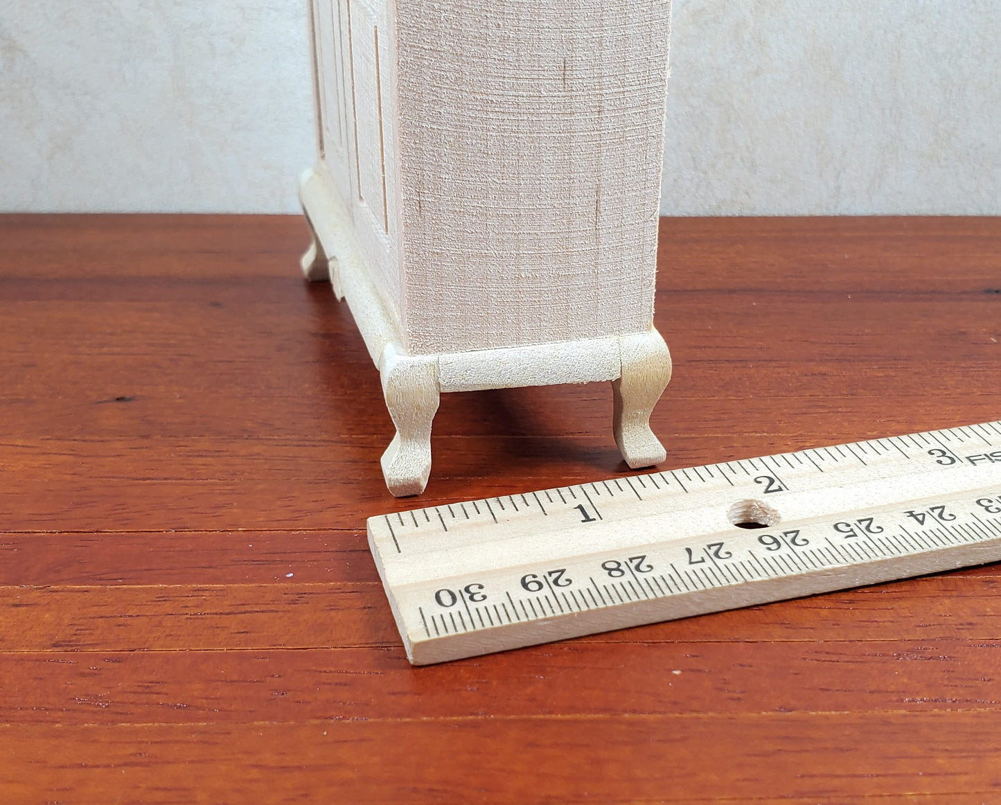 Dollhouse Wardrobe Tall Armoire Closet Wood Furniture 1:12 Scale Unpainted