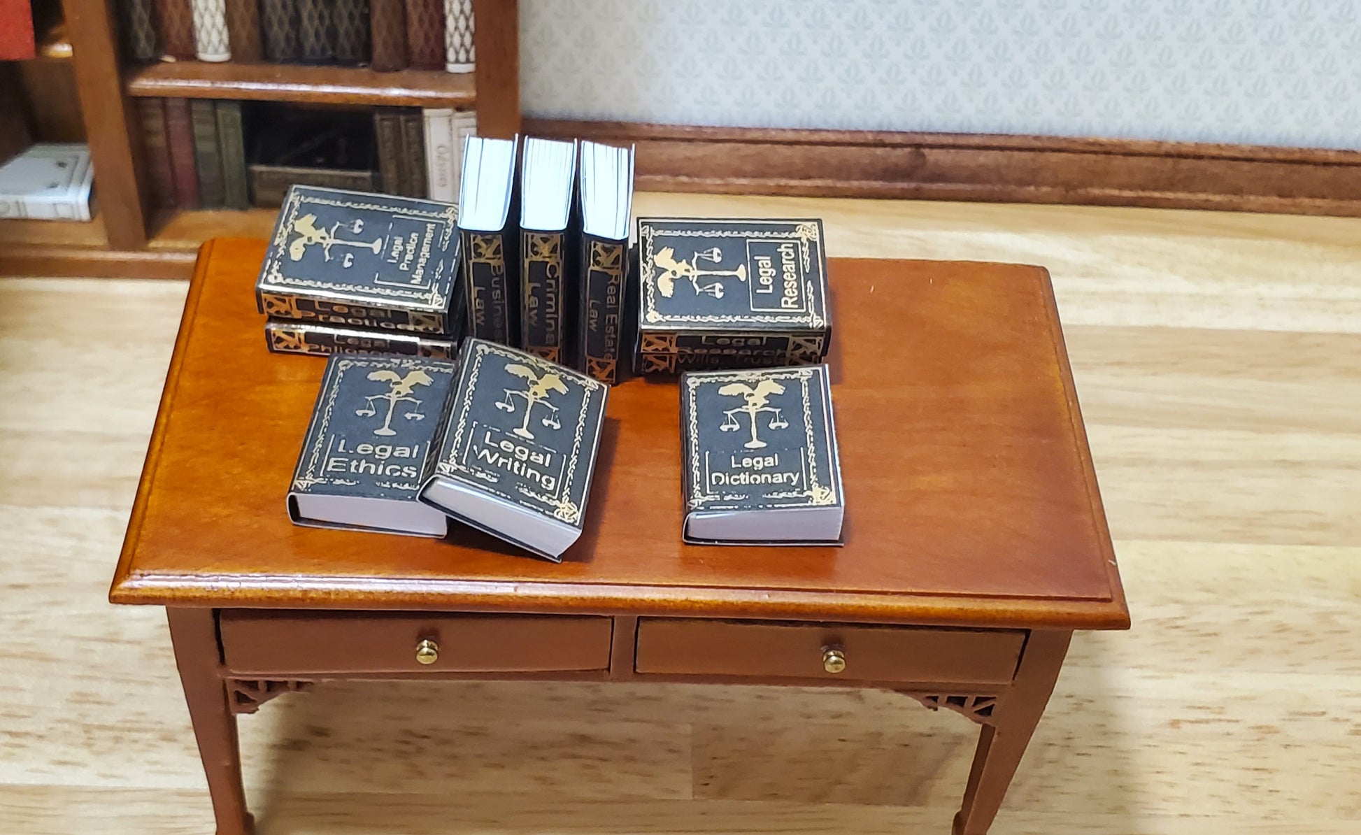 Dollhouse Book Set x10 Legal Reference 1:12 Scale (blank inside) Handmade