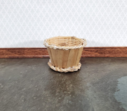Dollhouse Bushel Basket Empty Natural Fiber 1:12 Scale Miniature