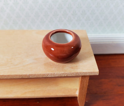 Dollhouse Small Brown Ceramic Vase 1:12 Scale Miniature