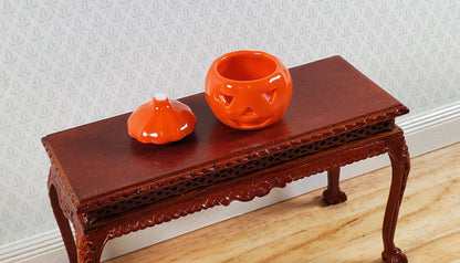 Dollhouse Pumpkin Jar for Halloween Decor Ceramic 1:12 Scale Miniature