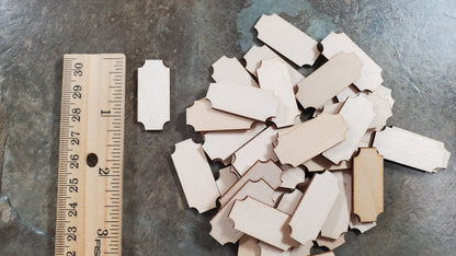 Wood Cut Outs 40 Small pieces Basswood 1/16" thick Blanks Tiles DIY Crafts
