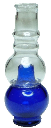 Dollhouse Glass Hurricane Lamp with Blue Base 1:12 Scale Miniature Accessories