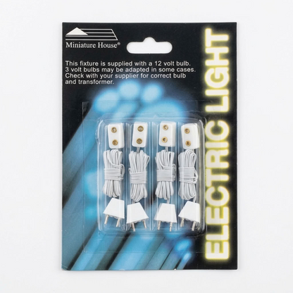 Dollhouse Outlet with Plug x4 Extension Cords for 1:12 Scale Miniature Lighting