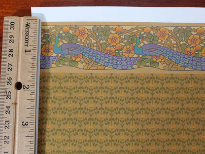 Dollhouse Wallpaper Peacock Craftsman Style Bradbury & Bradbury 1:12 Scale