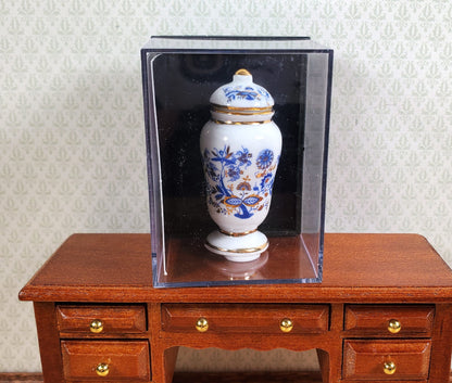 Dollhouse Large Jar with Lid Reutter Porcelain Blue Onion 1:12 Scale Miniature