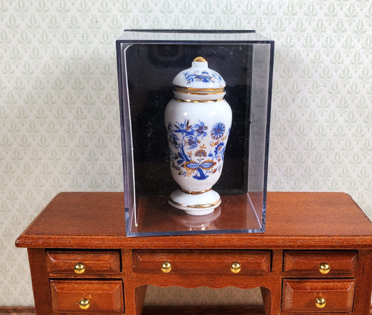 Dollhouse Large Jar with Lid Reutter Porcelain Blue Onion 1:12 Scale Miniature