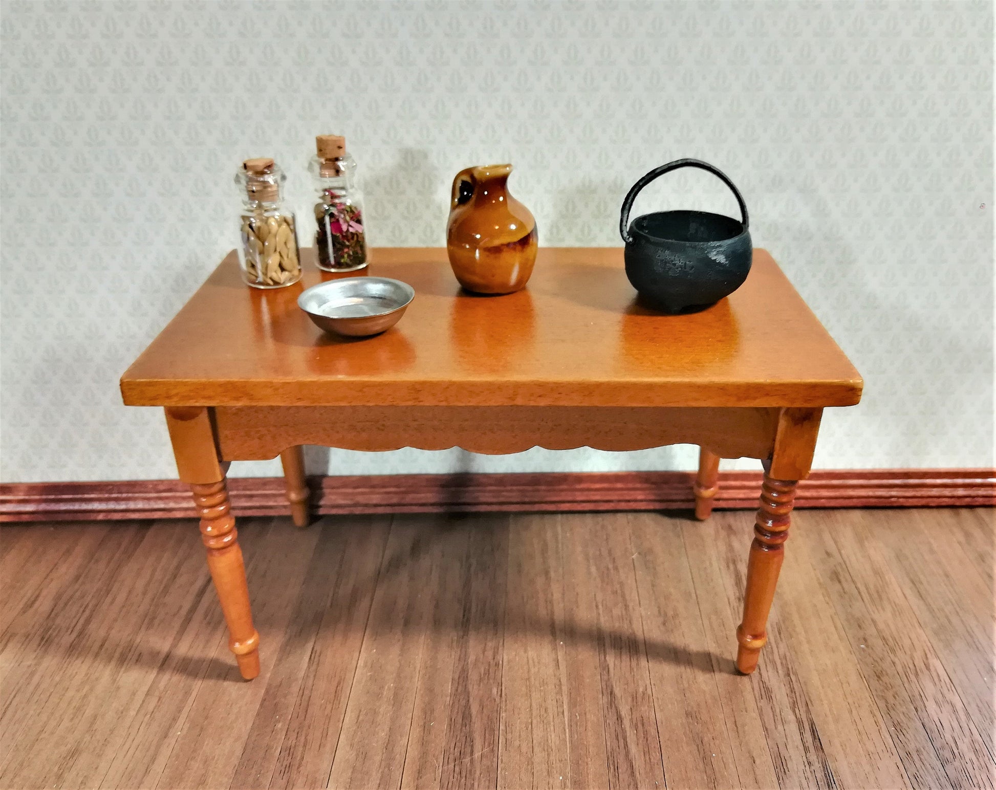 Dollhouse Miniature Black Cauldron Medium Size 1:12 Scale Black "Cast Iron" Pot with Handle