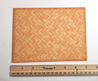 Dollhouse HALF SCALE Parquet Wood Floor Cardstock 1:24 Miniature World Model