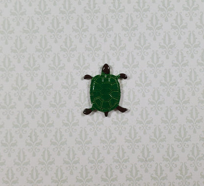 Small Green Turtle Metal Embellishment Wall Art 5/8"
