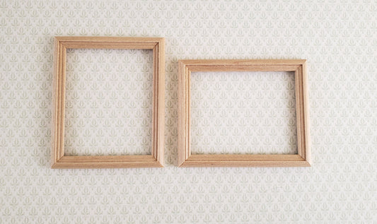 Dollhouse Miniature Picture Frame Large for Painting x2 Unpainted Wood 1:12 Scale