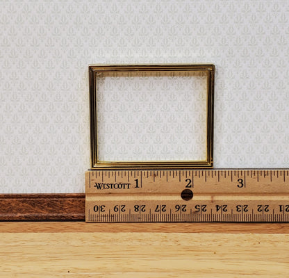 Dollhouse Mini Picture Frame Metal Gold for Paintings 1:12 Scale Miniature Slim