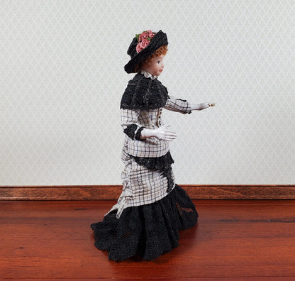 Artisan Dollhouse Doll Victorian Lady 1:12 Scale Vintage OOAK Porcelain