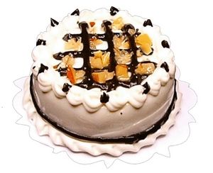 Dollhouse Nut Topped Berry Hatch Cake 1:12 Scale Miniature Food Bakery Kitchen