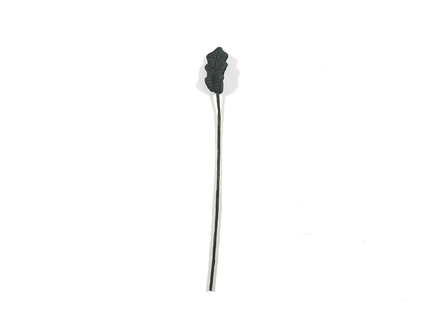 Dollhouse Dark Green Leaves Long Stem Set of 10 1:12 Scale Miniature