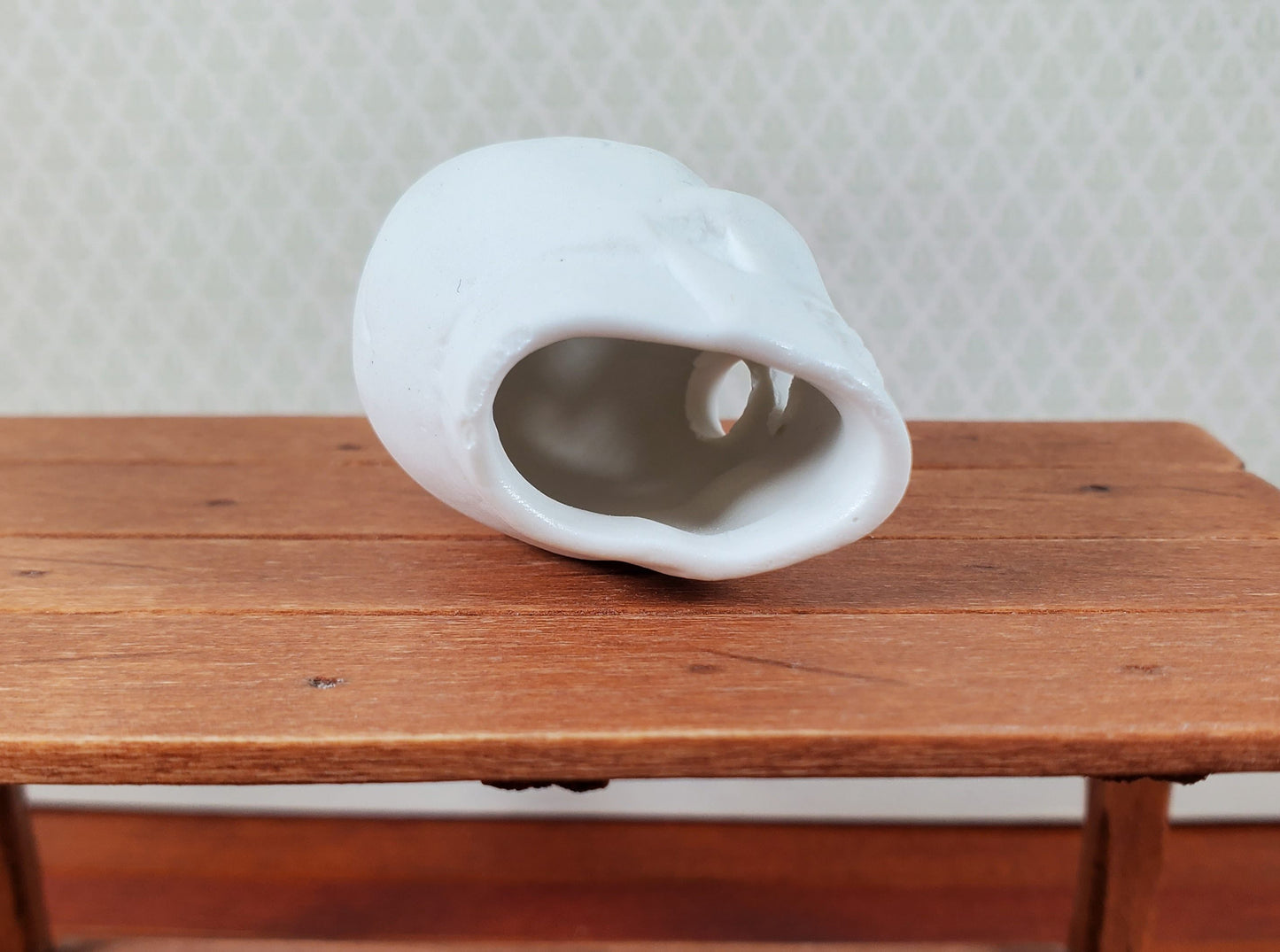 Miniature 1:6 Scale Halloween Ceramic Skull Unglazed