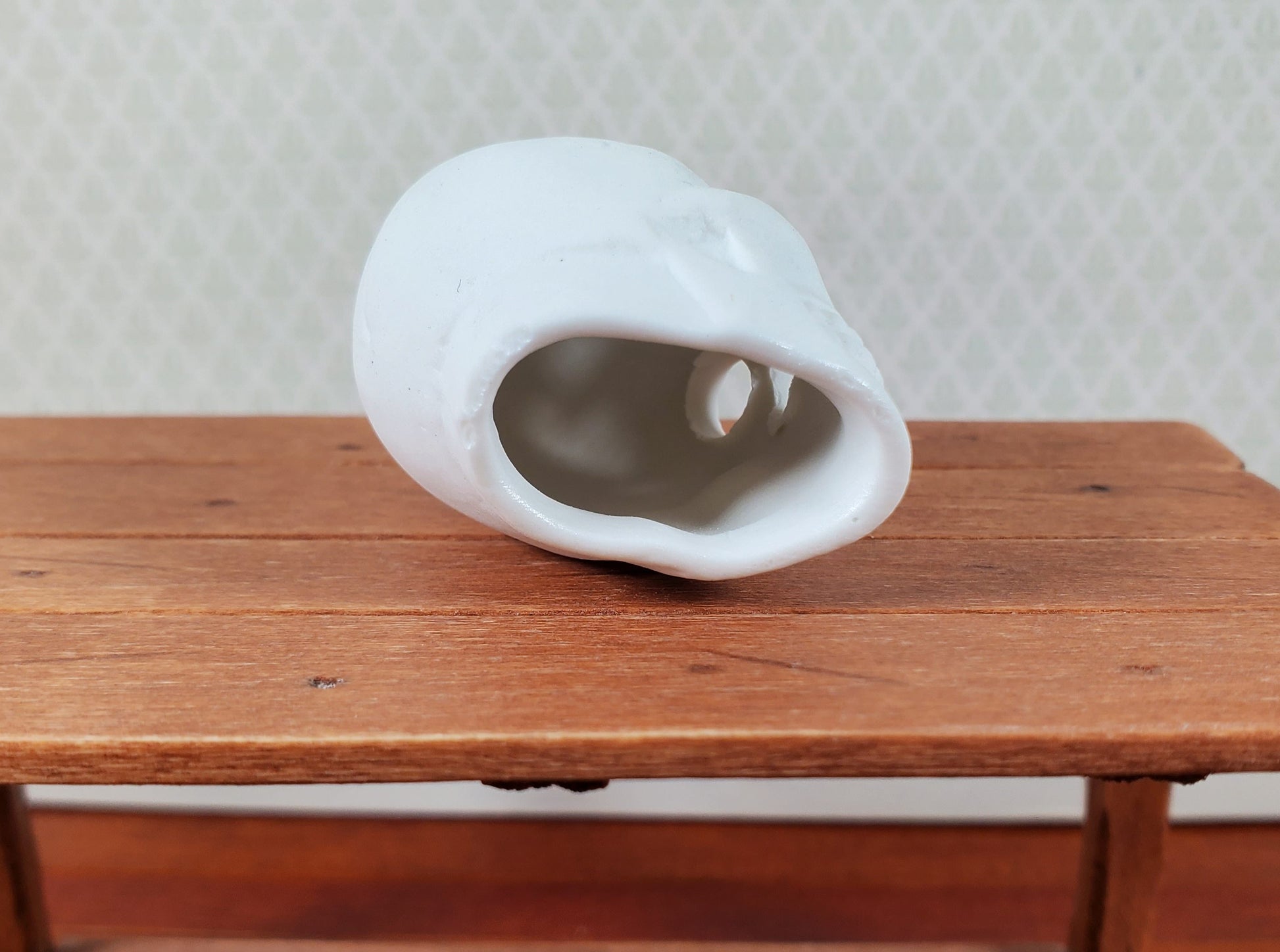 Miniature 1:6 Scale Halloween Ceramic Skull Unglazed