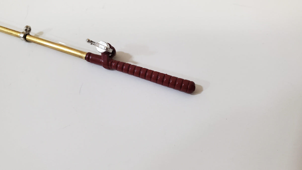 Dollhouse Fishing Rod & Reel Pole 5 1/8" Long 1:12 Scale Miniature Metal