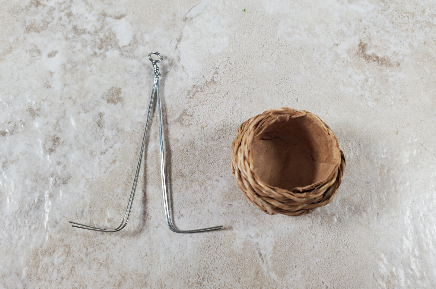 Dollhouse Hanging Woven Bird Basket 1:12 Scale Miniature Garden