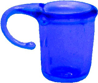 Dollhouse HALF SCALE Blue Glass Cups with Handles Set of 4 1:24 Miniature