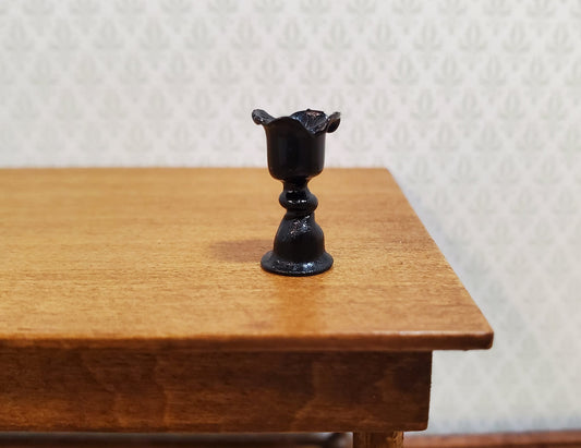 Dollhouse Small Black Ruffled Wine Glass 1:12 Miniature Kitchen Halloween Decor
