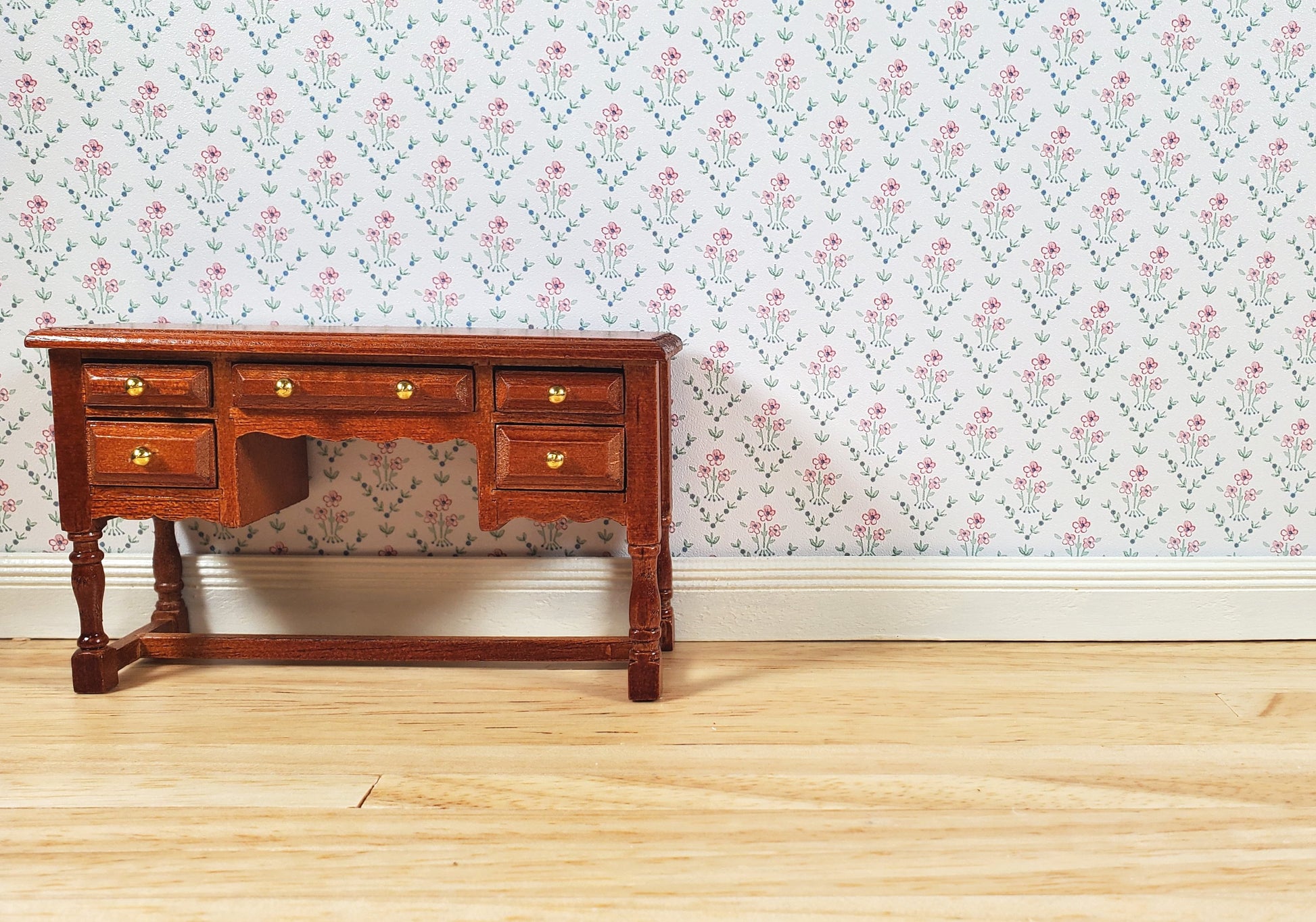 Dollhouse Wallpaper Dainty Daises 3 Sheets White Pink Green Blue