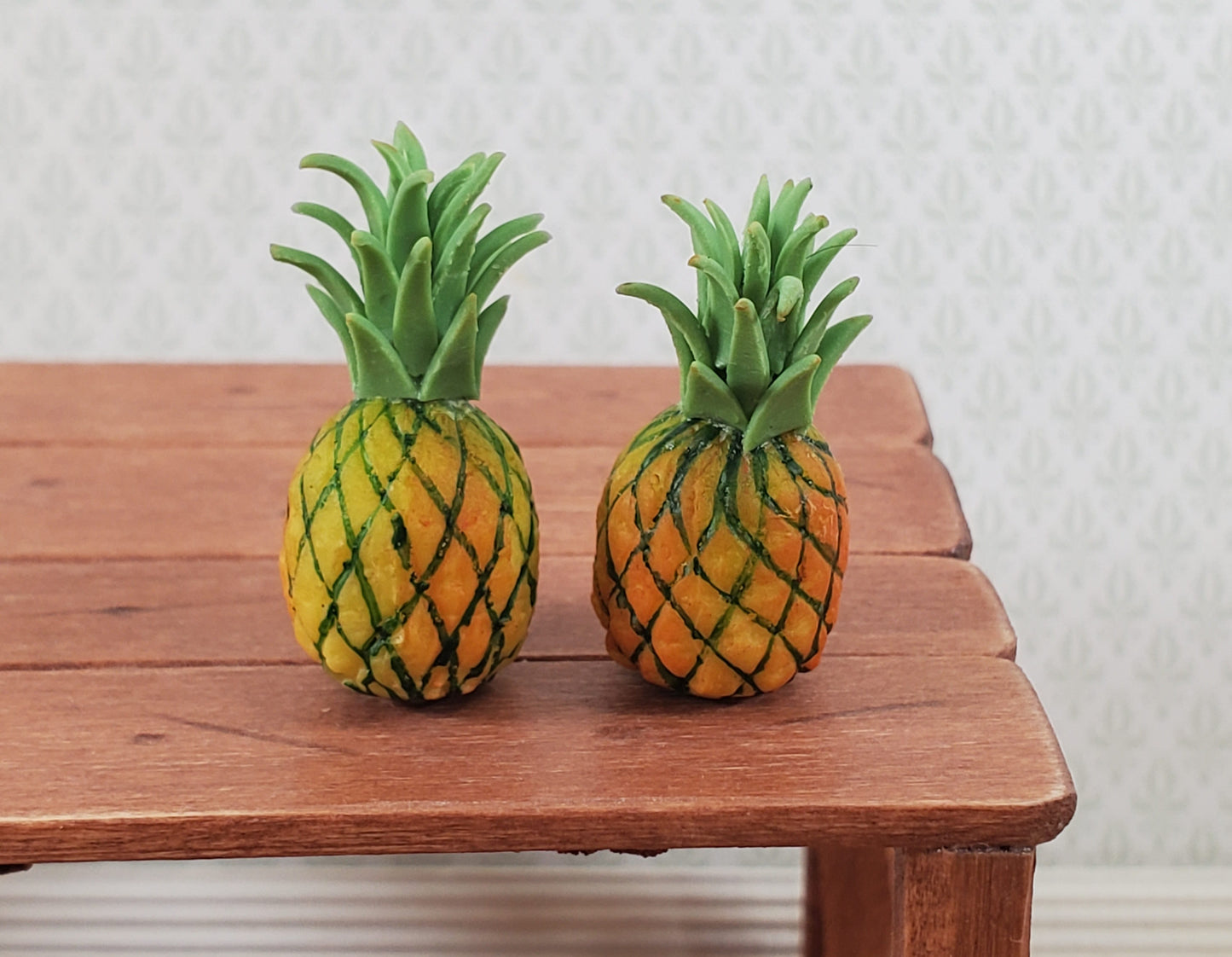Dollhouse Pineapples Set of 2 1:12 Scale Miniature Kitchen Food Fruit