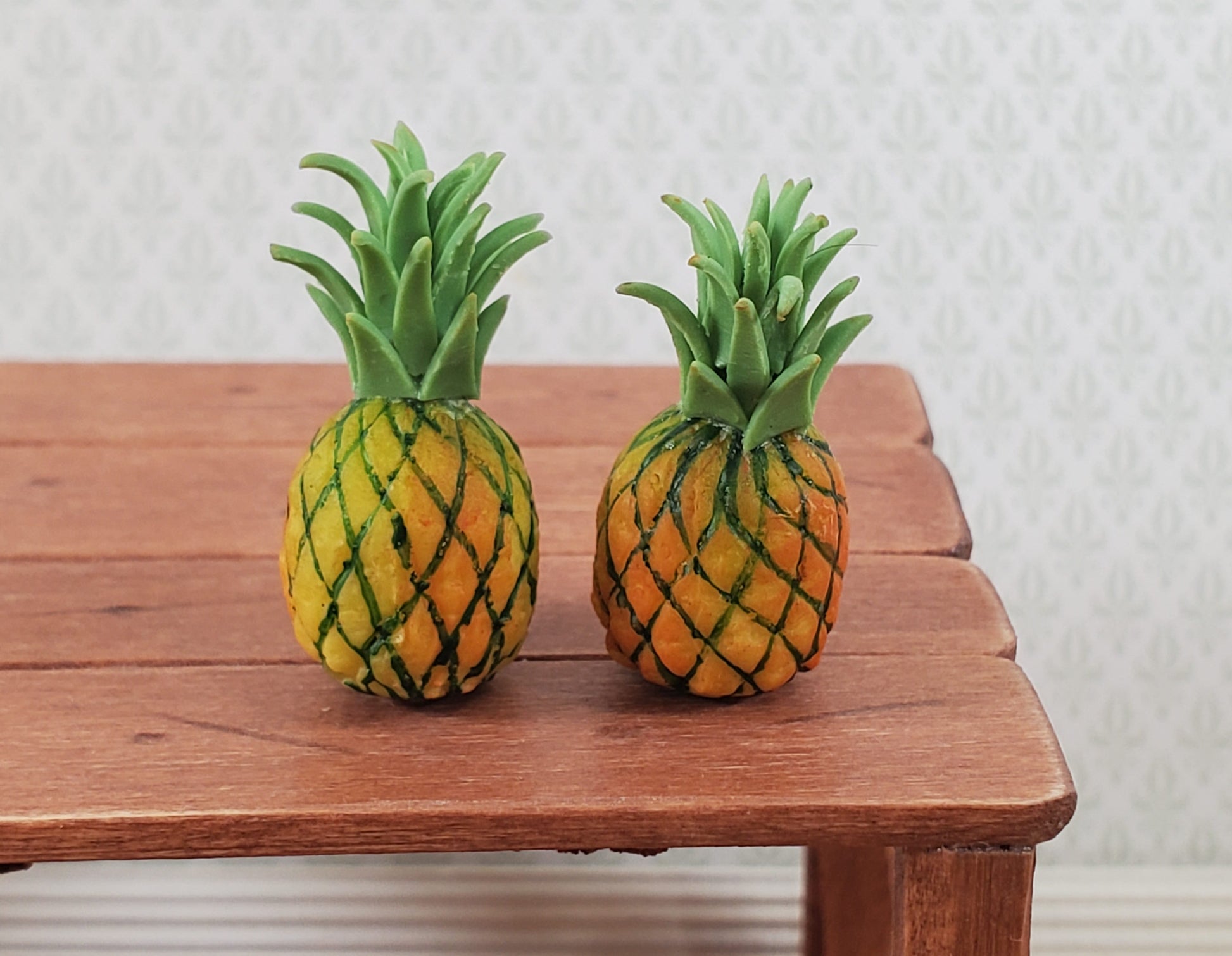 Dollhouse Pineapples Set of 2 1:12 Scale Miniature Kitchen Food Fruit