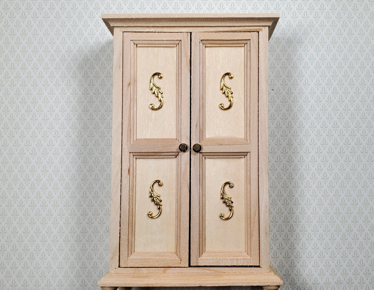 Dollhouse S Hook Shutter Dogs or Furniture Applique Scroll Ornament 1:12 Gold