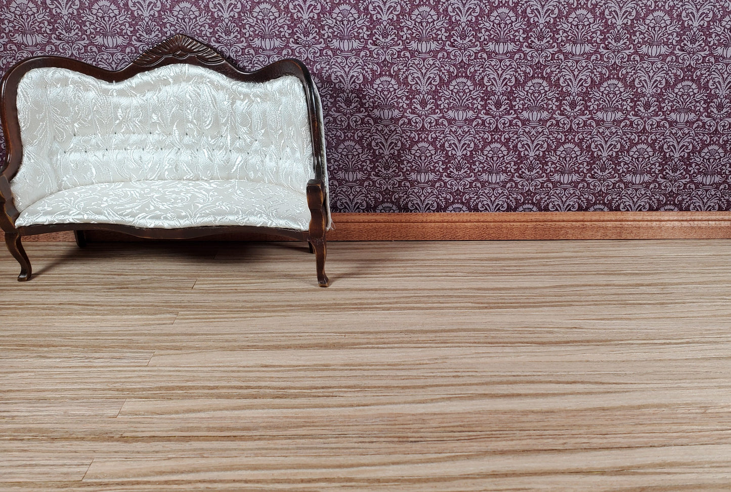 Dollhouse Wood Floor Weathered Oak Real Wood Peel & Stick 1:12 Scale 17" x 11"