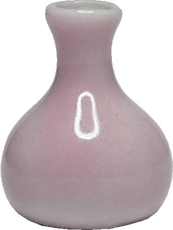 Dollhouse Light Pink Glazed Ceramic Vase 1:12 Scale Miniature
