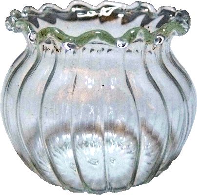 Dollhouse Clear Glass Round Fluted Bowl 1:12 Scale Miniature